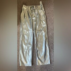 Silver pants size 12 never worn Abercrombie and Fitch